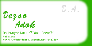 dezso adok business card